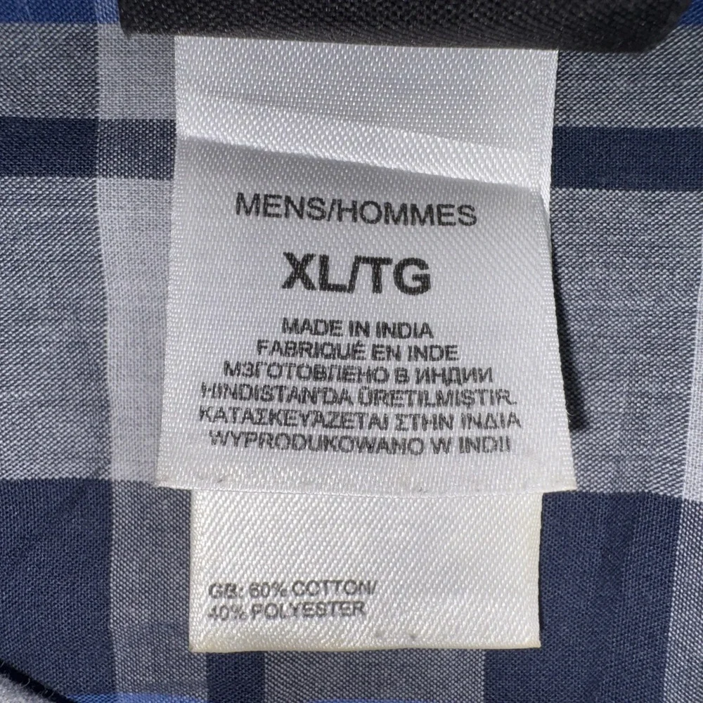 The North Face Western Snap‎ Shirt Mens XL Blue Gray Plaid Dress Button Up